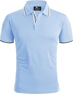 SECOOD Mens Polo Shirt Moisture Wicking Short Sleeve Outdoor Sports Performance Tactical Golf Tennis T Shirt