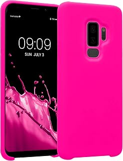 kwmobile Mobile Phone Case for Samsung Galaxy S9 Plus Case - Silicone Case - Wireless Charging - Protective Cover in Neon Pink