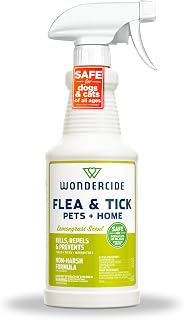 Wondercide - Flea, Tick & Mosquito Spray for Pets and Home with Natural Essential Oils - Killer, Control, Prevention, Treatment - Lemongrass 16 oz