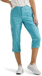Lee Women's Cargo Capri Trousers Flex-to-Go Mid-Rise Relaxed Fit
