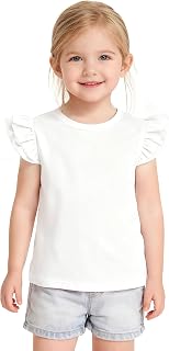 Toddler Baby Girls Solid Color Ruffle T Shirt
