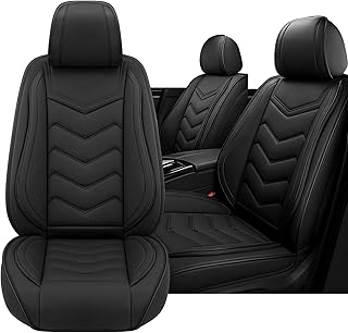 Car Seat Cover for Nissan Rogue 2008-2026, Driver's Seat Cover,Non-Slip Waterproof seat Cover,Wear-Resistant Nappa Leather car seat Covers. (Standard 2 Seats/Pure Black)