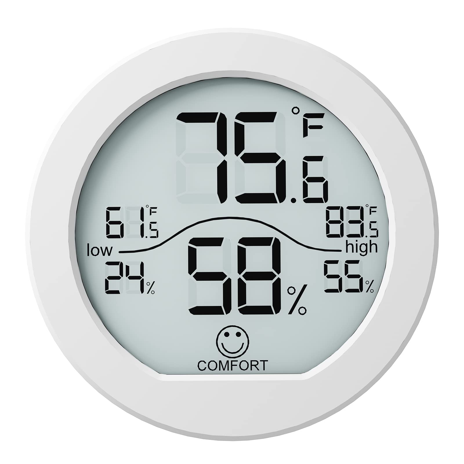SECRUI TH1 Digital Hygrometer Indoor Thermometer Room Humidity Meter, White | Te