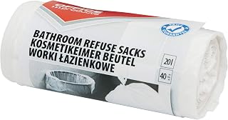 OFFICER PRODUCTS 22025169-14 – 20 Litre Bin Liners, 40 Pieces per Roll, for Household Waste / Standard Bathroom (HDPE) White