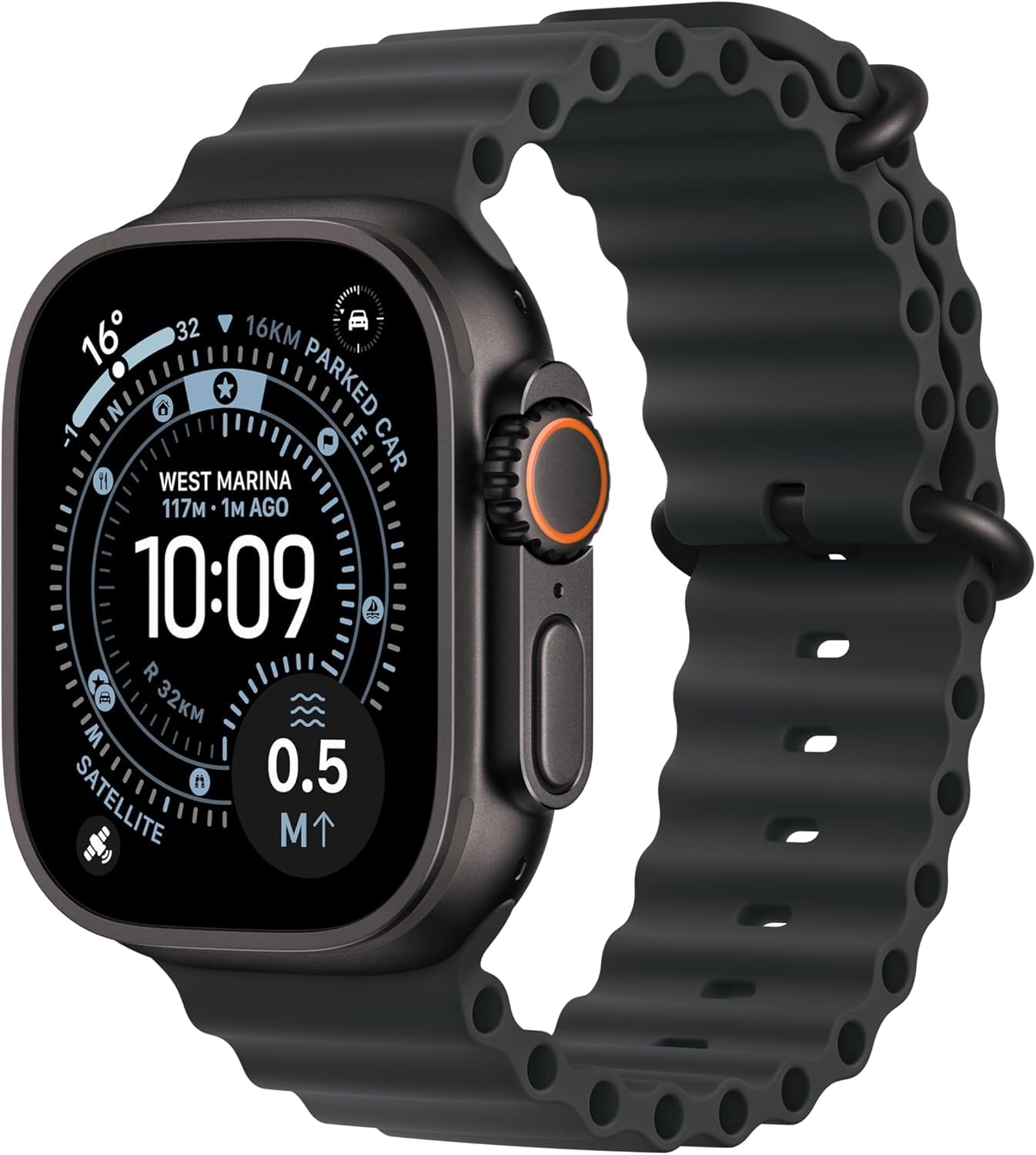 Apple Watch Ultra 3 [GPS + Cellular, 49mm] Black Titanium Case with Black Ocean 