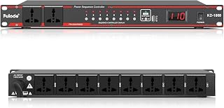 FULODE Power Conditioner for Audio Equipment, Rack Mount Power Sequencer | 2000W 10 Socket Professional DJ Power Strip with Digital Voltmeter, USB Port for Home Theater, Stage & Studio