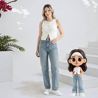 Women Crop Tops Scoop Neck Sleeveless Slim Fit Button Down Elegant Casual Office Wear