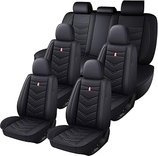 Car Seat Covers 7 Seats for Toyota Sienna 2000-2026,Premium Nappa Leather Waterproof Durable Seat Covers,Compatible Airbag Easy Install Clean Full Sets(Standard,Black)
