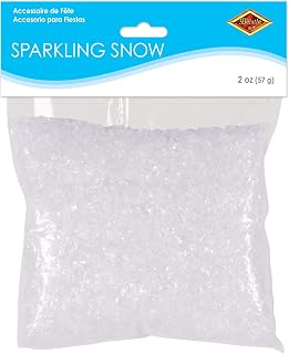 Beistle Sparkling Snow – Iridescent Winter Display Confetti, 2 Ounces | Shimmering Faux Ice Flakes for Christmas Villages, Holiday Tablescapes, Seasonal Centerpieces, Photography Scenes & Crafts