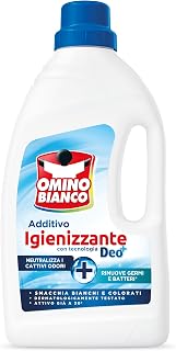 Omino Bianco Liquid Sanitising Additive for Laundry 900 ml | Eliminates bacteria and odours from laundry, with Deo+ technology, suitable for both white and coloured garments