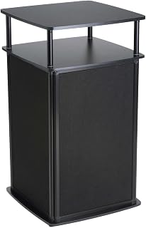 Displays2go Portable Trade Show Counter, Black | Travel Bag, Locking Compartment, Foldable Booth Display Counter, For Events, LCTCNTBLK