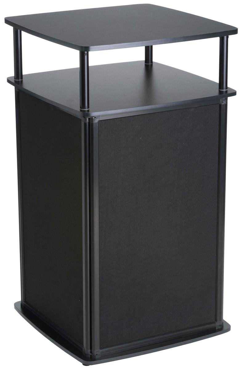 Displays2go Portable Trade Show Counter, Black | Travel Bag, Locking Compartment