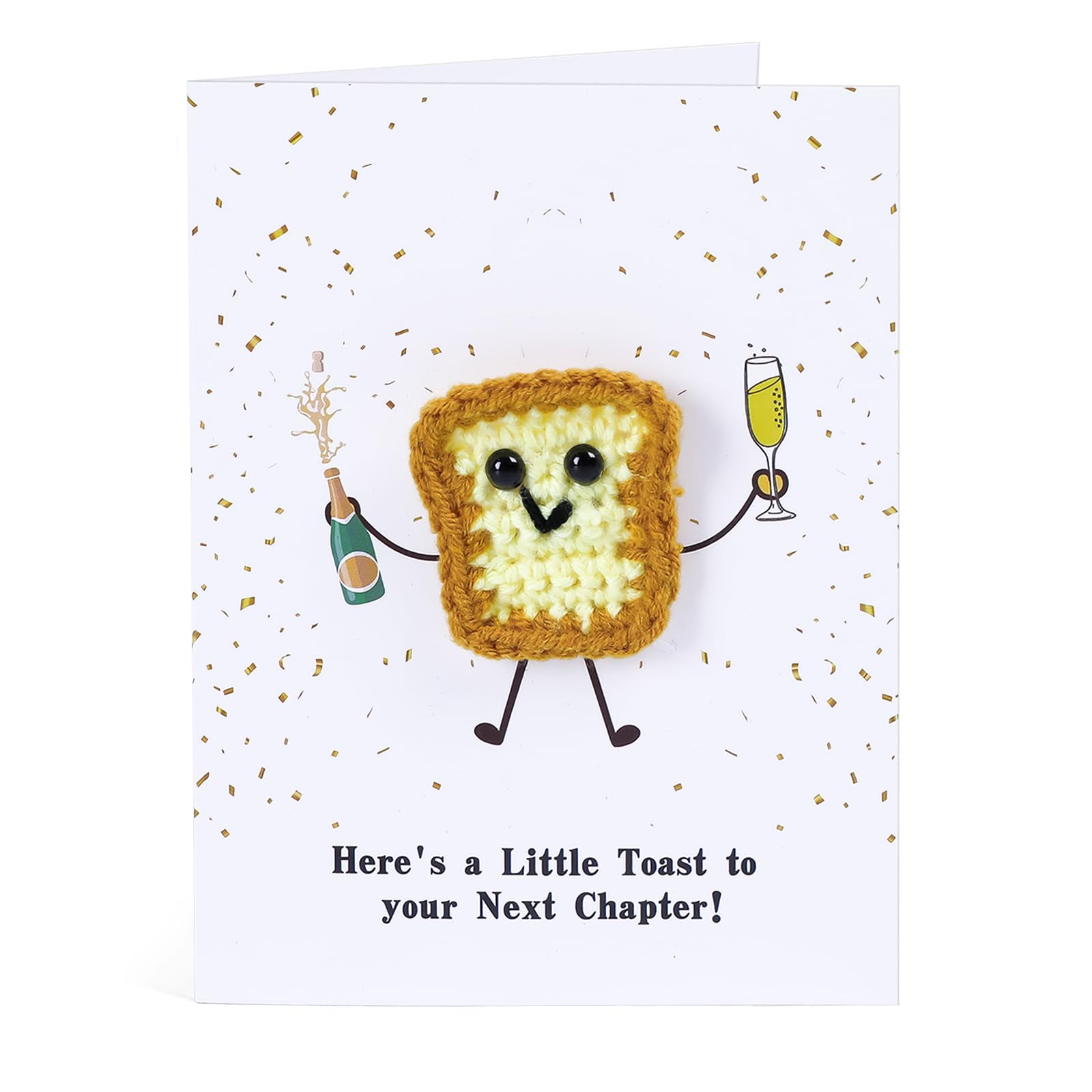 3D Crochet Toast Card for New Chapter - A Little Toast to Your Next Chapter | Fo