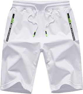 JustSun Men's Sports Shorts with Zip Pockets