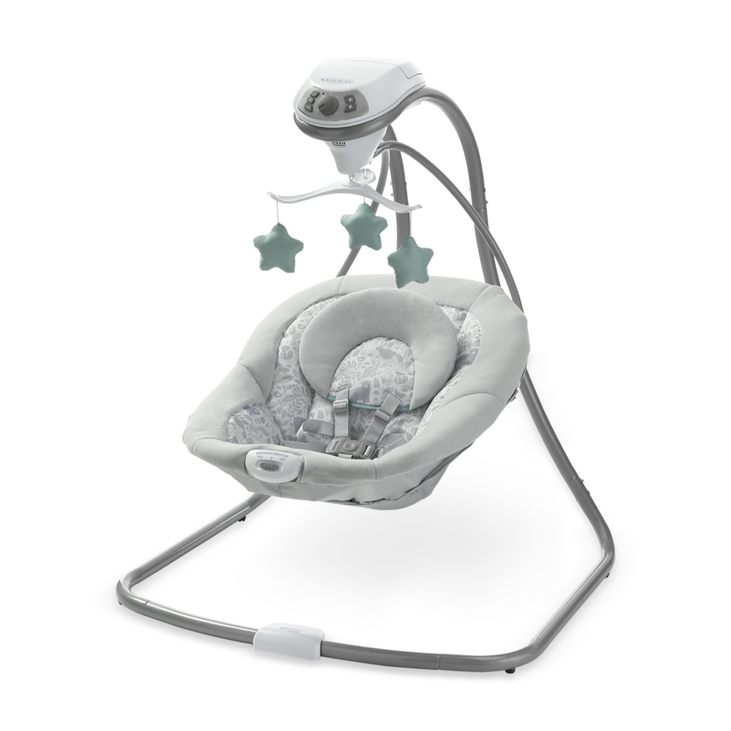 Graco Simple Sway Portable Baby Swing, Ivy | 6 Gentle Swing Speeds, 2 Vibration 