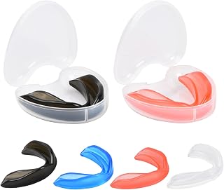 Nivofu 4 Pack Sports Mouth Guard,Tooth Protector,Mouthguards for Adults,Moldable Athletic Mouthguard,Professional Sports Mouthguard with Storage Box for Boxing Football Hockey Karate Basketball