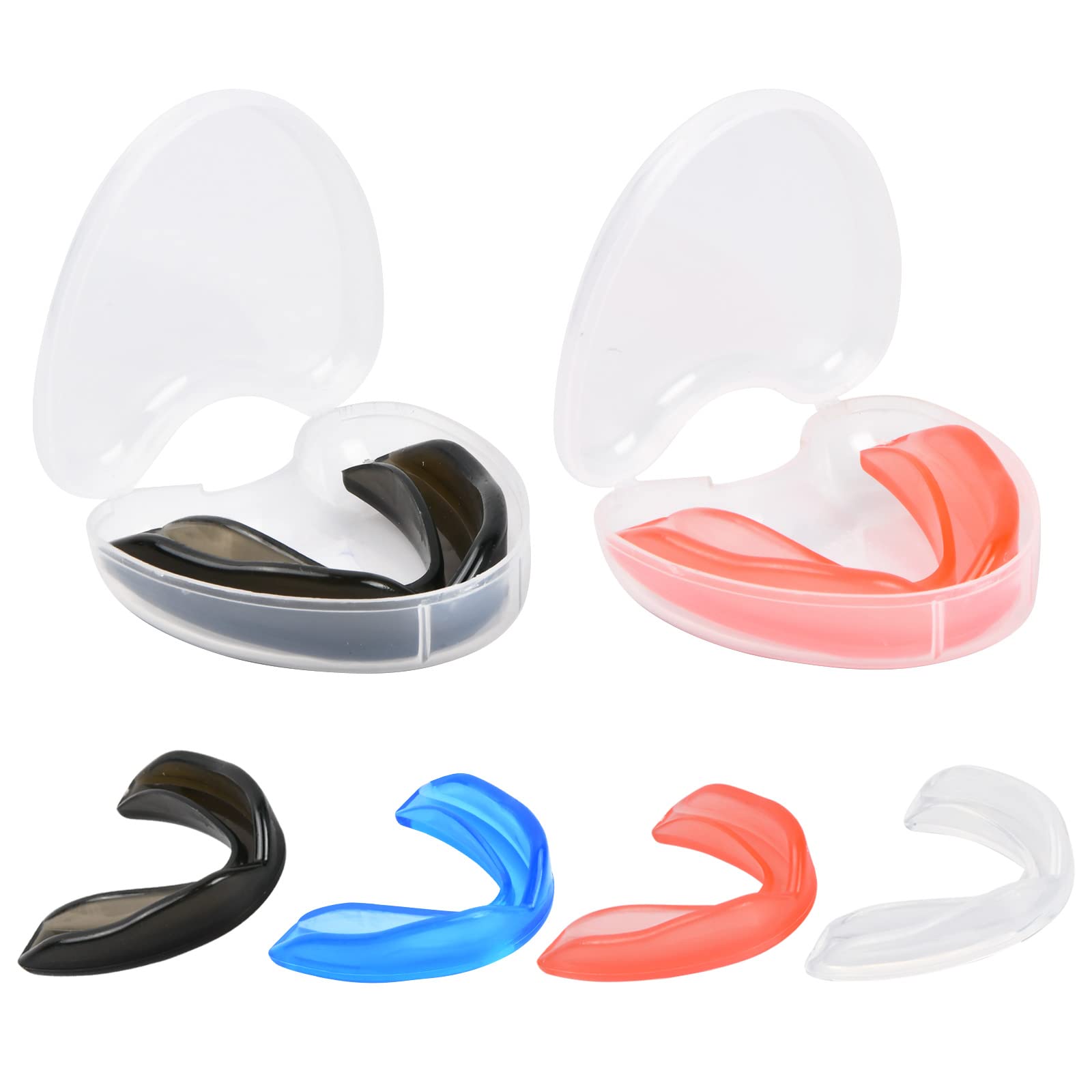 Nivofu 4 Pack Sports Mouth Guard,Tooth Protector,Mouthguards for Adults,Moldable