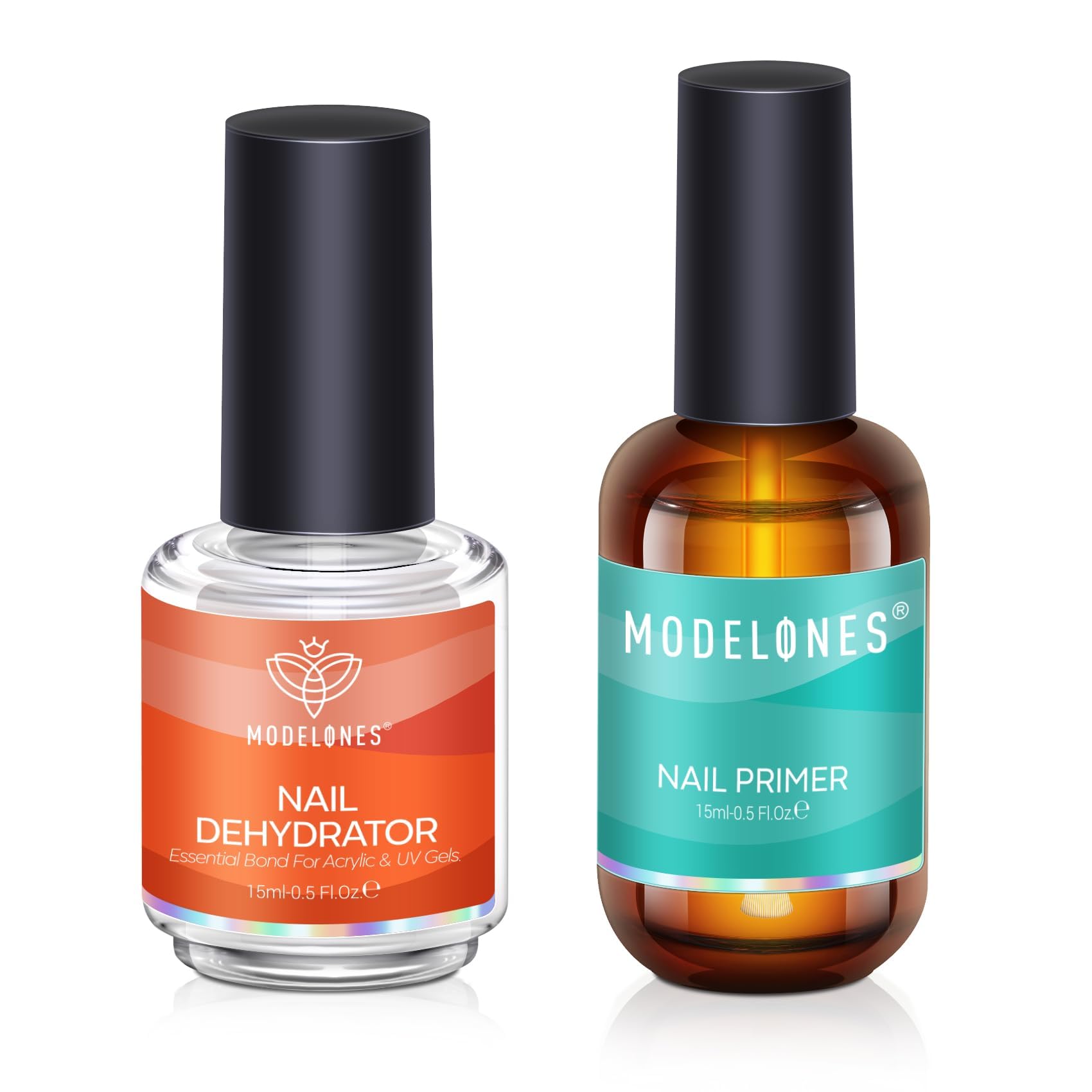 modelones Nail Dehydrator and Primer, Acid Free Prep Kit for Base Coat | Natural