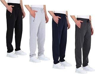 COMEOR Men's Jogging Bottoms with Zip Pockets Cotton Training Trousers – Sports Trousers Jogging Bottoms Men Joggers Boys Casual Trousers