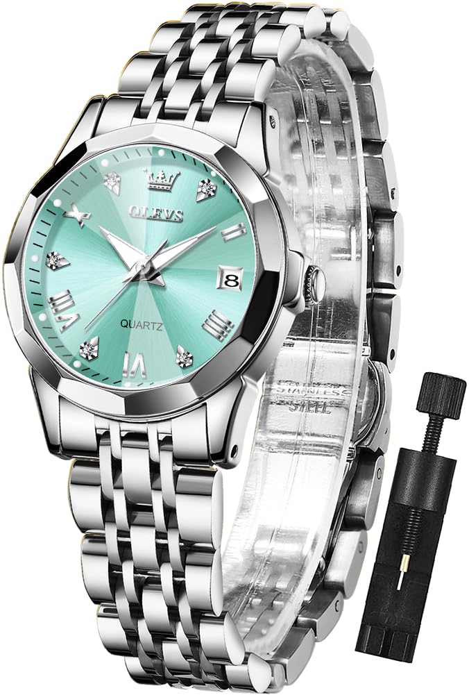 OLEVS Womens Watch Fashion Dress Diamond Female Watches for Ladies Analog Quartz