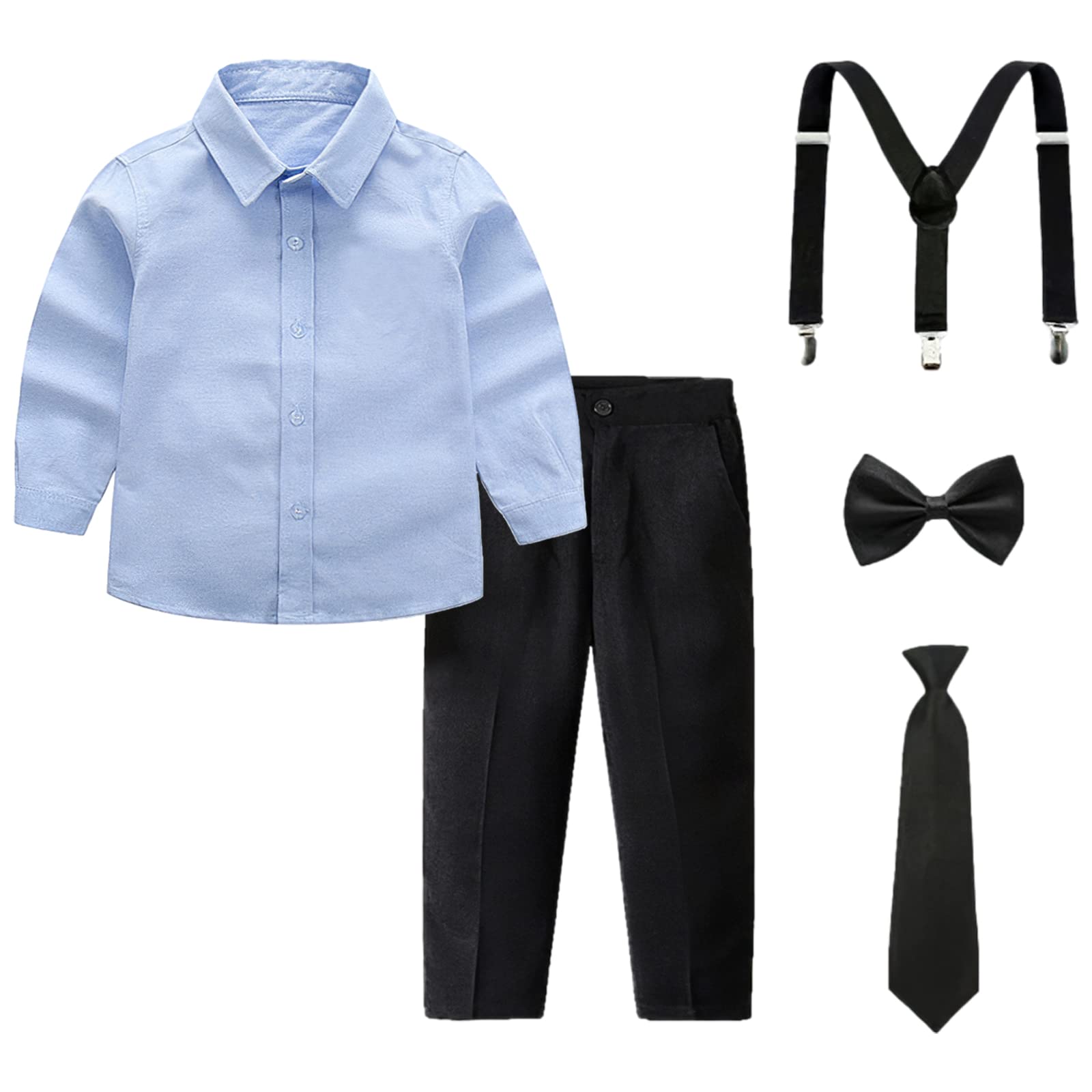 amropi Children's Christening Suit Short Sleeve Shirt and Bow Tie and Pants and 