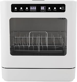 Countertop Dishwasher 800W Portable Mini Dishwasher 6.8L/1.8 Touch Controls Gallon Portable Dishwasher Countertop with 360° Rotating Spray for Apartment RV Dorms