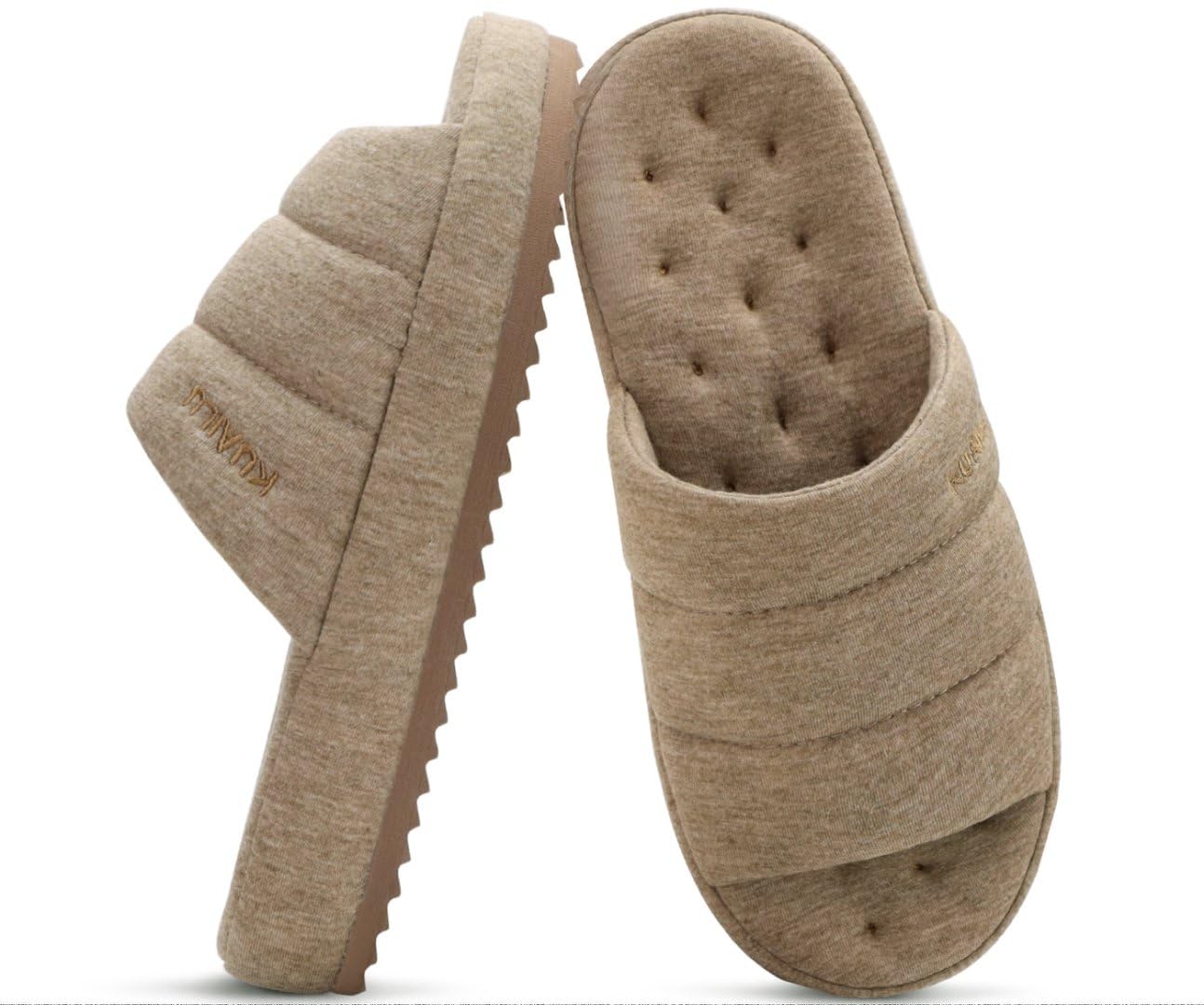 KuaiLu Cozy Memory Foam Slippers For Men - All-Season Warm House Shoes