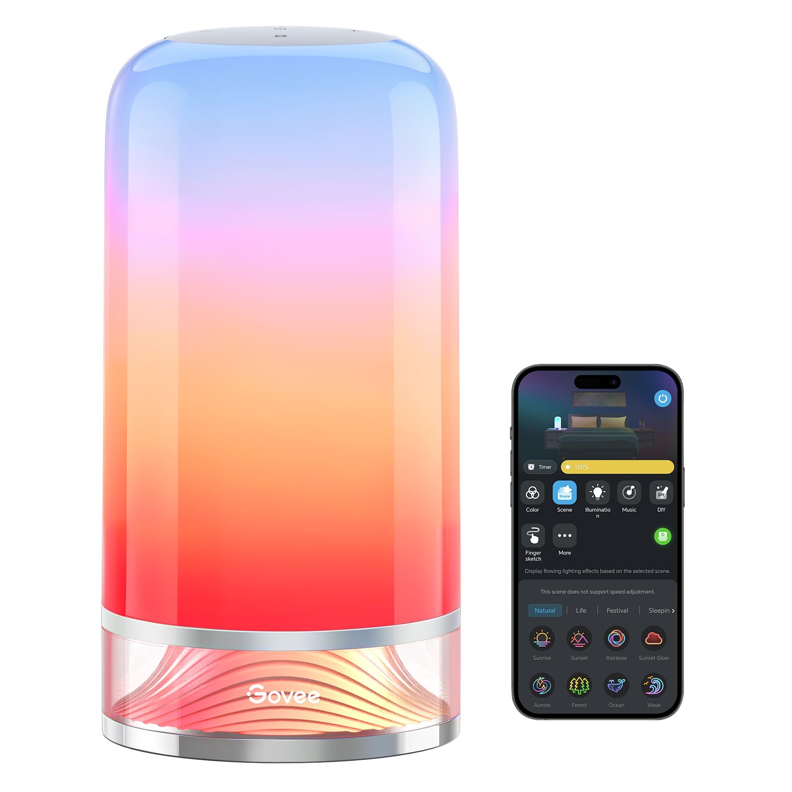 Govee RGBICWW Smart Table Lamp, Touch Bedside Lamp, Matter Alexa Compatible | 87