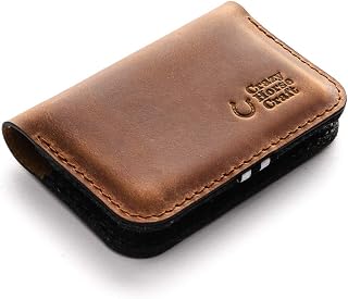 Crazy Horse Craft Personalised Leather Card Holder, Business Card Case Felt