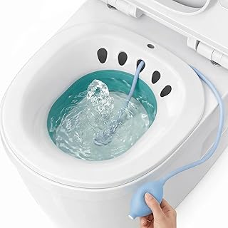 DEANIC Sitz Bath for Toilet Hemorrhoids, Postpartum Care, Collapsible Sitz Bath Tub for Hemorrhoids Treatment, Yoni Steam Seat Basin, Elderly Sit Bath (Green)