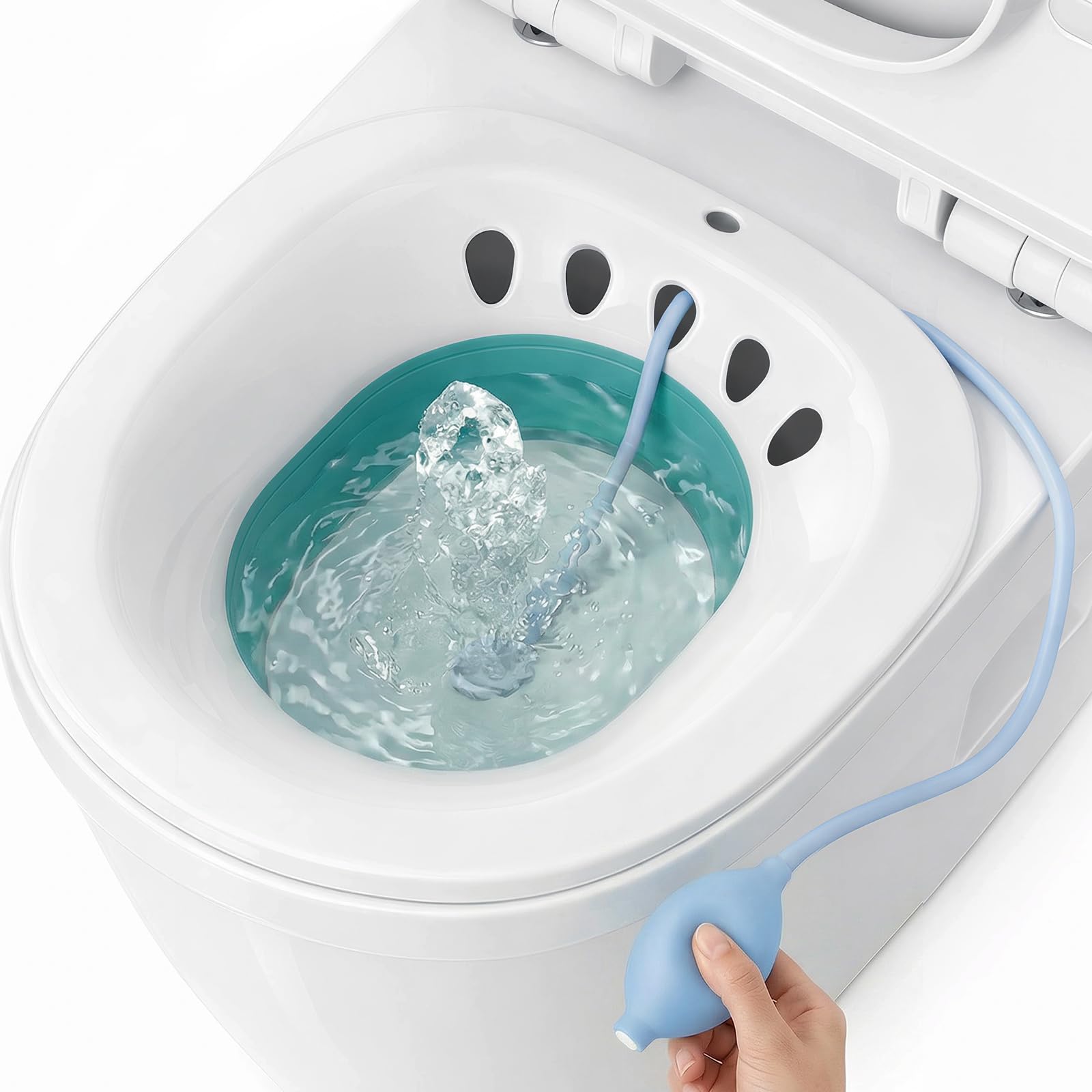 DEANIC Sitz Bath for Toilet Hemorrhoids, Postpartum Care, Collapsible Sitz Bath 