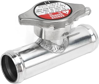 Inline Radiator Hose Filler Neck 32mm 1-1/4in OD - T6061 Aluminum Coolant Flush Kit with 16PSI Cap