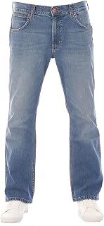 Wrangler Mens Stretch Bootcut Jacksville Jeans Denim Blue 31W / 32L Vintage Worn