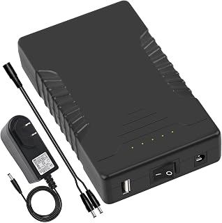 Talentcell Rechargeable 12V 6000mAh/5V 12000mAh DC Output Lithium ion Battery Pack for LED Strip/CCTV Camera/Telescope/Modem and More, Portable Li-ion Power Bank with 12.6V Charger, Black