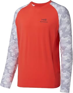 Bassdash Men's Long-Sleeved Camo Shirt Performance with 50 UPF Sun Protection Quick Drying