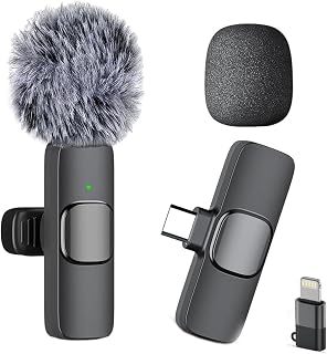 Wireless Lavalier Microphone for iPhone 17/16/15, iPad, USB-C Android | Plug and Play Mini Mic for Interview Video Podcast Vlog YouTube TikTok Omnidirectional Clip Mic