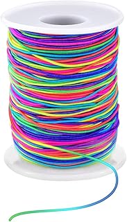 LUSTEMBER 1mm Stretchy Bracelet String, Sturdy Rainbow Elastic String Elastic Cord for Jewelry Making, Necklaces, Beading and Crafts