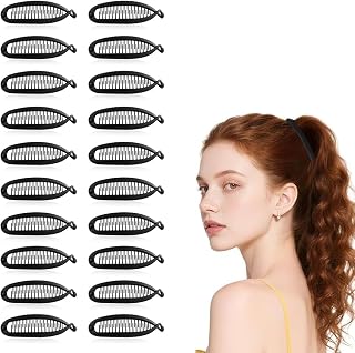 20 Pack Large Banana Hair Clips | Quick Hair Clips for Women, Secure for Thick/Long Bouncy Hair, Daily Use, Black