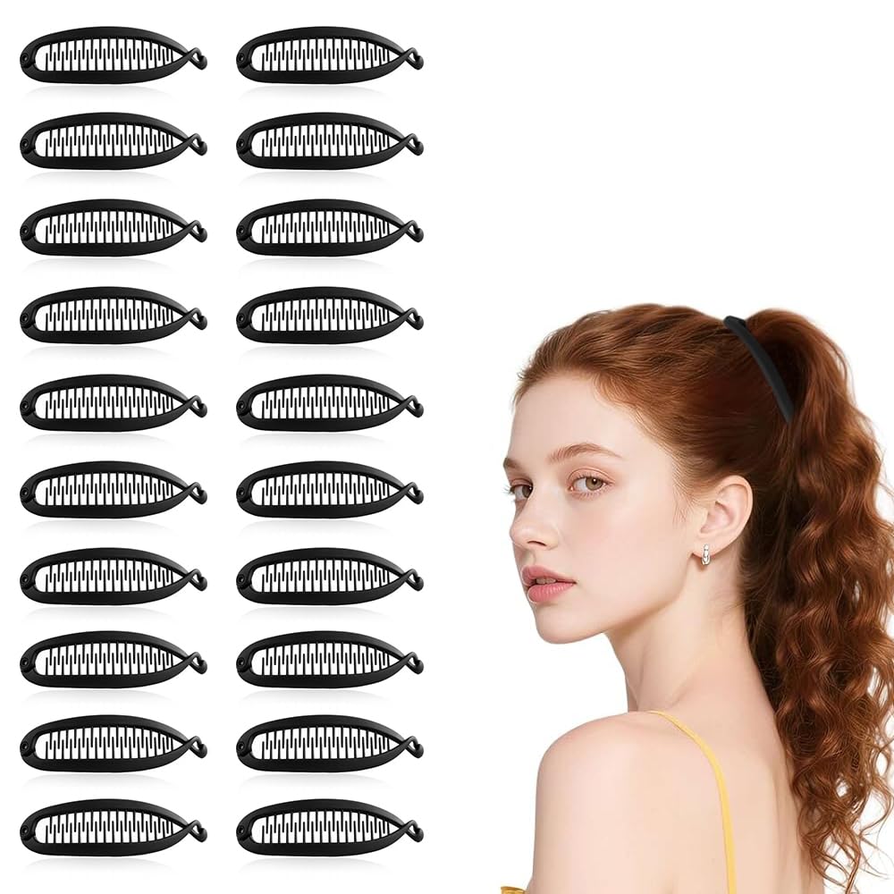 20 Pack Large Banana Hair Clips | Quick Hair Clips for Women, Secure for Thick/L