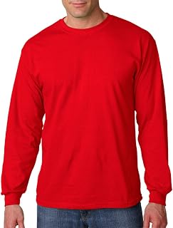 Gildan - 100% Cotton Long Sleeve T-Shirt. 5400 - Red G540 Medium