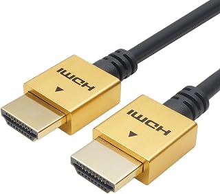 Holic HDM20-461GD Premium High Speed HDMI Cable, 6.6 ft (2 m), 18Gbps, 4K/60p, HDR, HDMI 2.0 Standard, Gold