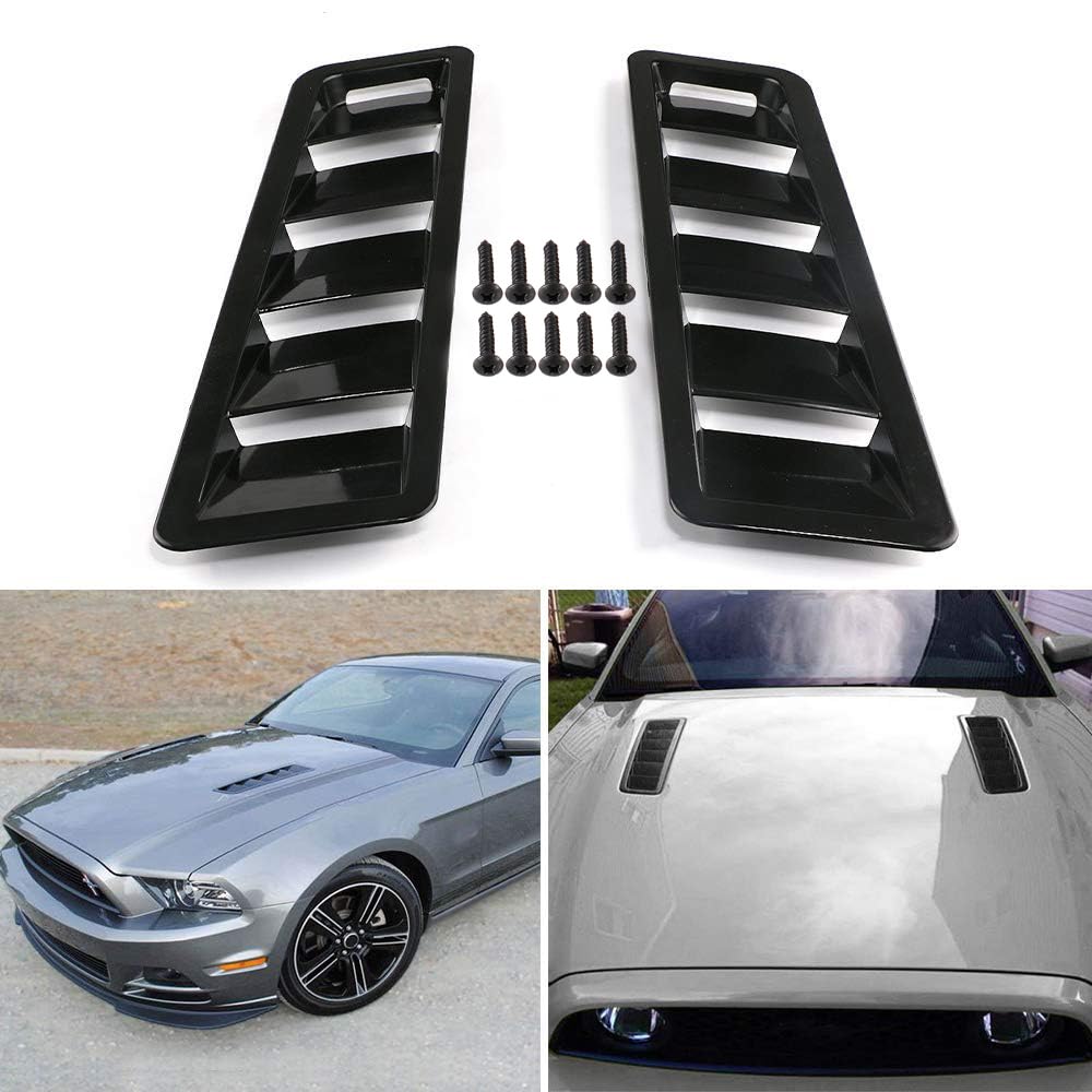 WENJTP Hoods Vents Bonnet Cover Hood Scoop For Cars Vent Cover HTRACING (Black)