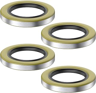 SAQXK 4 Pack 010-036-00 Double Lip Grease Seal 2.250" x 3.376" for Dexter | Replace trailer wheel seal 10-36, Transcom 22333TB; Fits trailer axles D42 spindle 5200-7000 lb, Fits 010-036-00 dexter seal