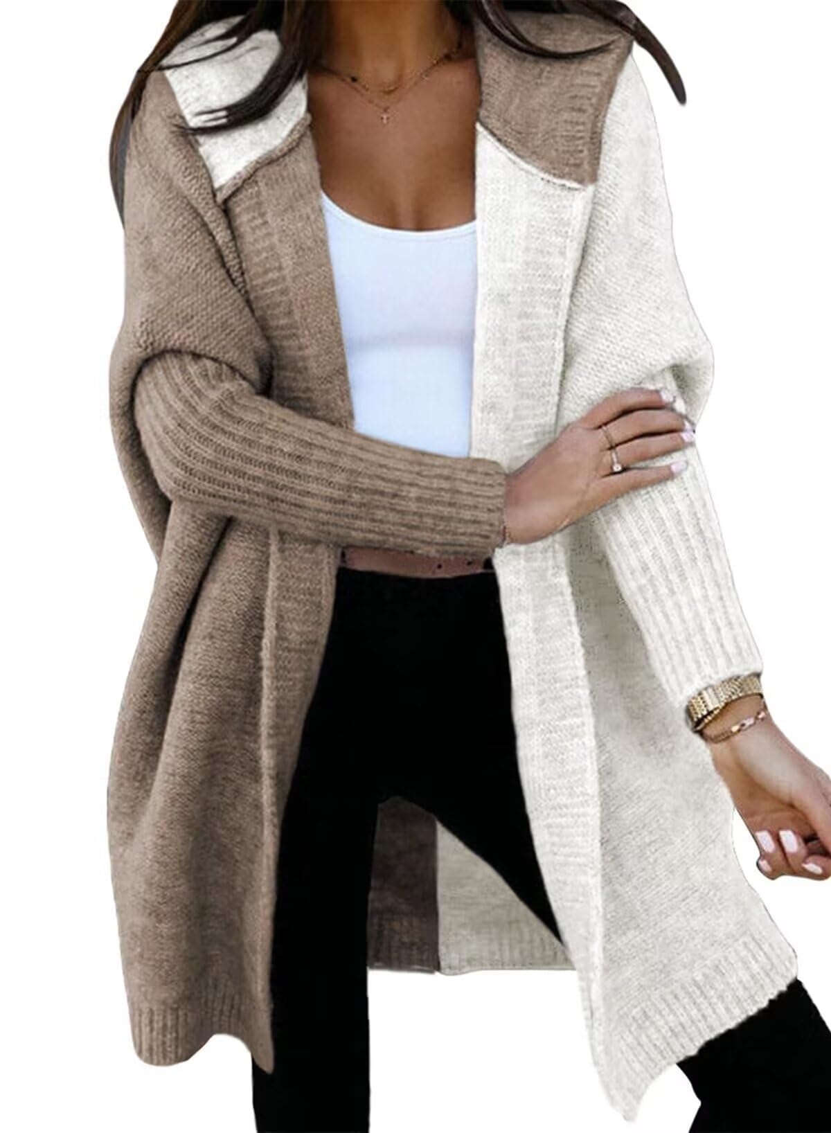 Astylish Women 2026 Hooded Knit Cardigan Sweaters Fall Clothes