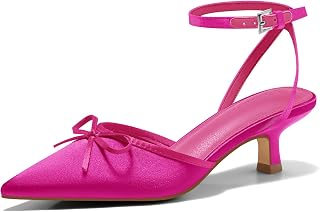 Coutgo Raso Gattino Tacchi Bassi con Fiocco Chiuso Punta Punta Corta Pompe Abito Festa di Nozze Scarpe