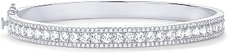 PAVOI 14K Gold Plated Cubic Zirconia Bangle Tennis Bracelets for Women