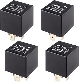 4 PCS Relays, 5 Pin Relay, 40A Waterproof Car Relays, 12V Relay Switch | Starter Relay for Electric Cooling Fans, Motor Starters, Automotive Taillights