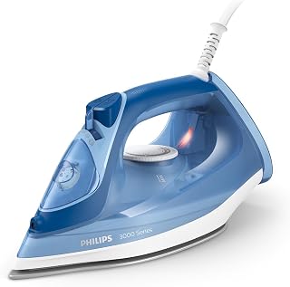 Philips Perfect Care 3000 Steam Iron, 1250 W, 40 g/min Output, 300 ml Tank | Tackles stubborn creases, ceramic soleplate, smooth glide across all fabrics, 200 g steam boost, blue finish (DST3031/20)
