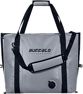 Buffalo Gear Insulated Fishing Cooler Bag, 50CM 60CM 80CM 90CM Waterproof Fish Bag, Soft Cooler Box Leak Proof Fishing Cooler, Keeps Cold for 24+ Hours, 70CM Gray