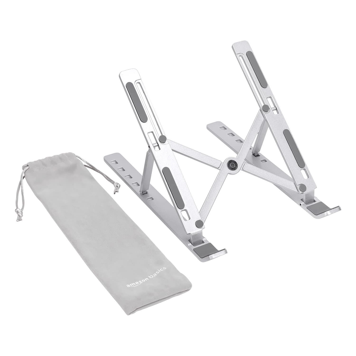 Amazon Basics Foldable Laptop Stand, 6-Angle Adjustable, Lightweight Portable De